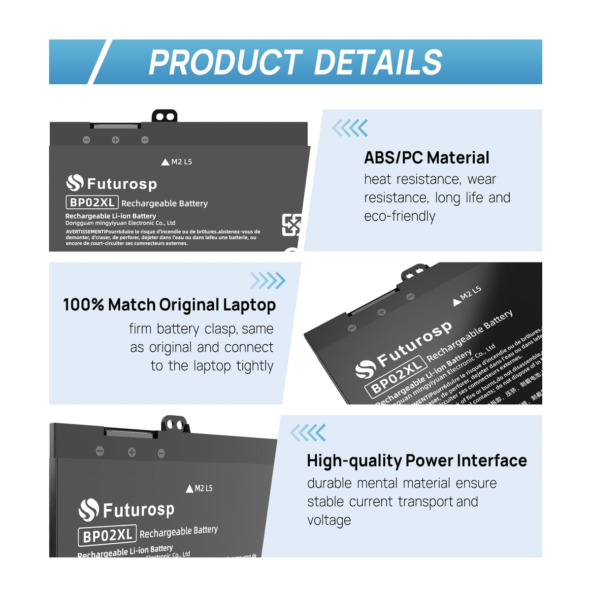 FUTUROSP BP02XL battery powers HP Pavilion 15-W series with reliable performance