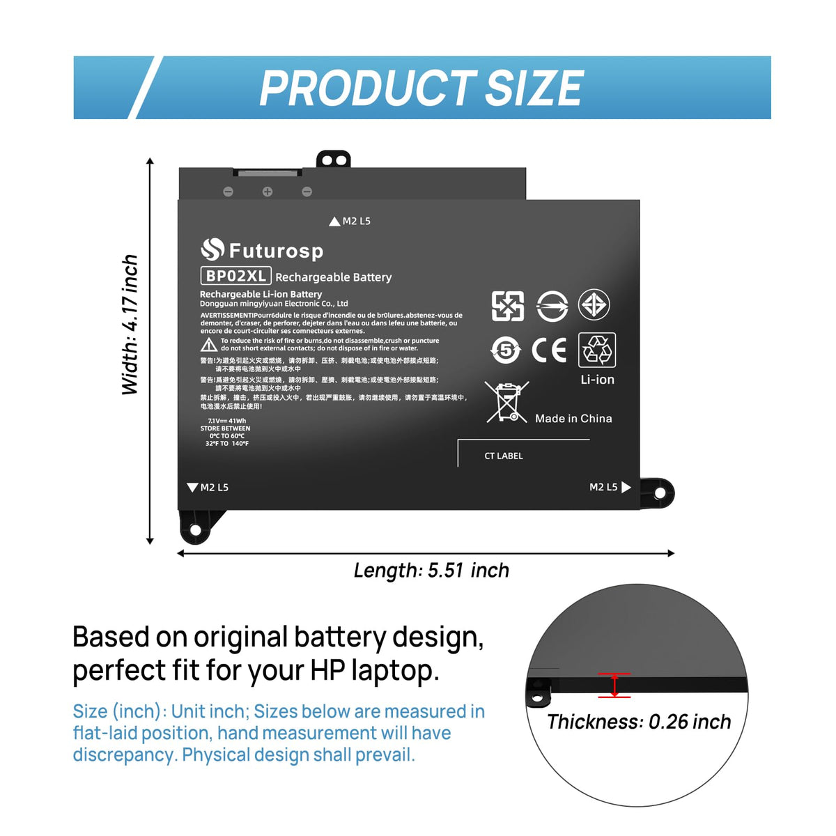 FUTUROSP BP02XL for HP Pavilion 15t-AU100 delivers longer unplugged use