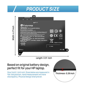 FUTUROSP BP02XL for HP Pavilion 15t-AU100 delivers longer unplugged use