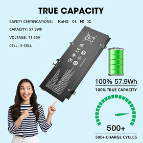 FUTUROSP SH03XL top view shows compact 3-cell design for HP Spectre X360