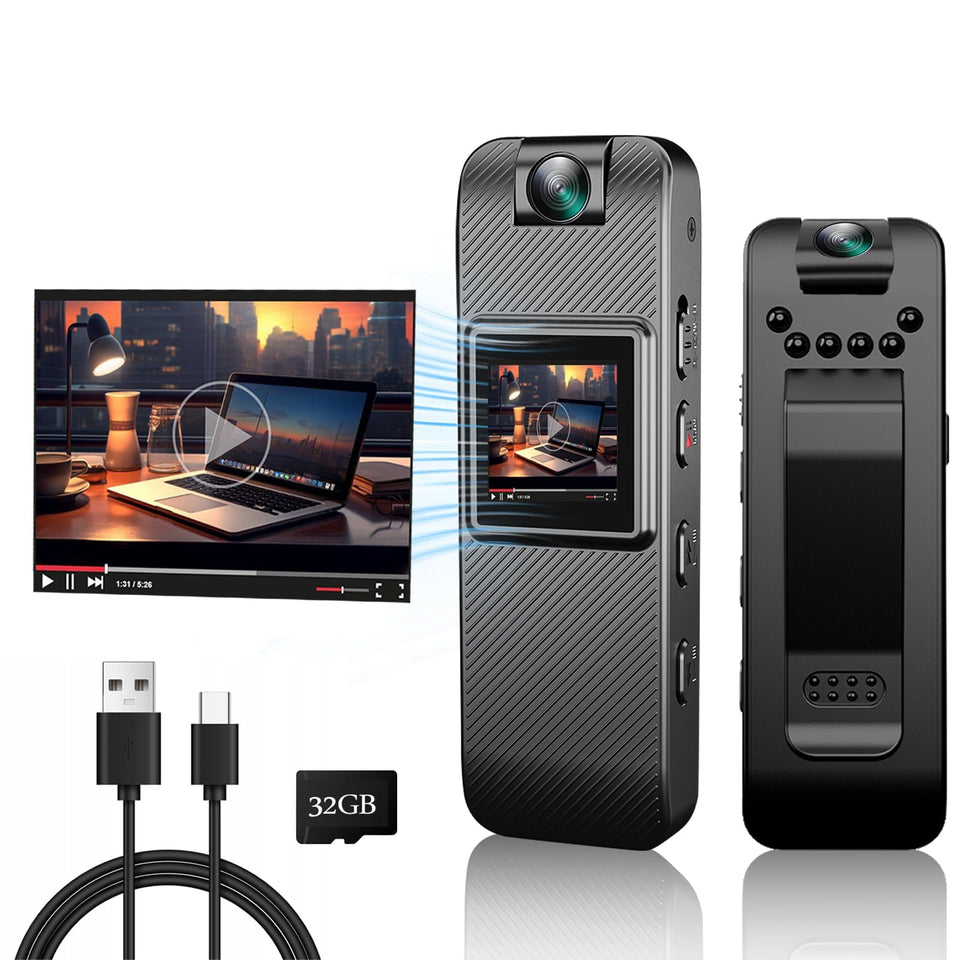 FUXGZ mini body camera with 1.3 inch display for on-device review