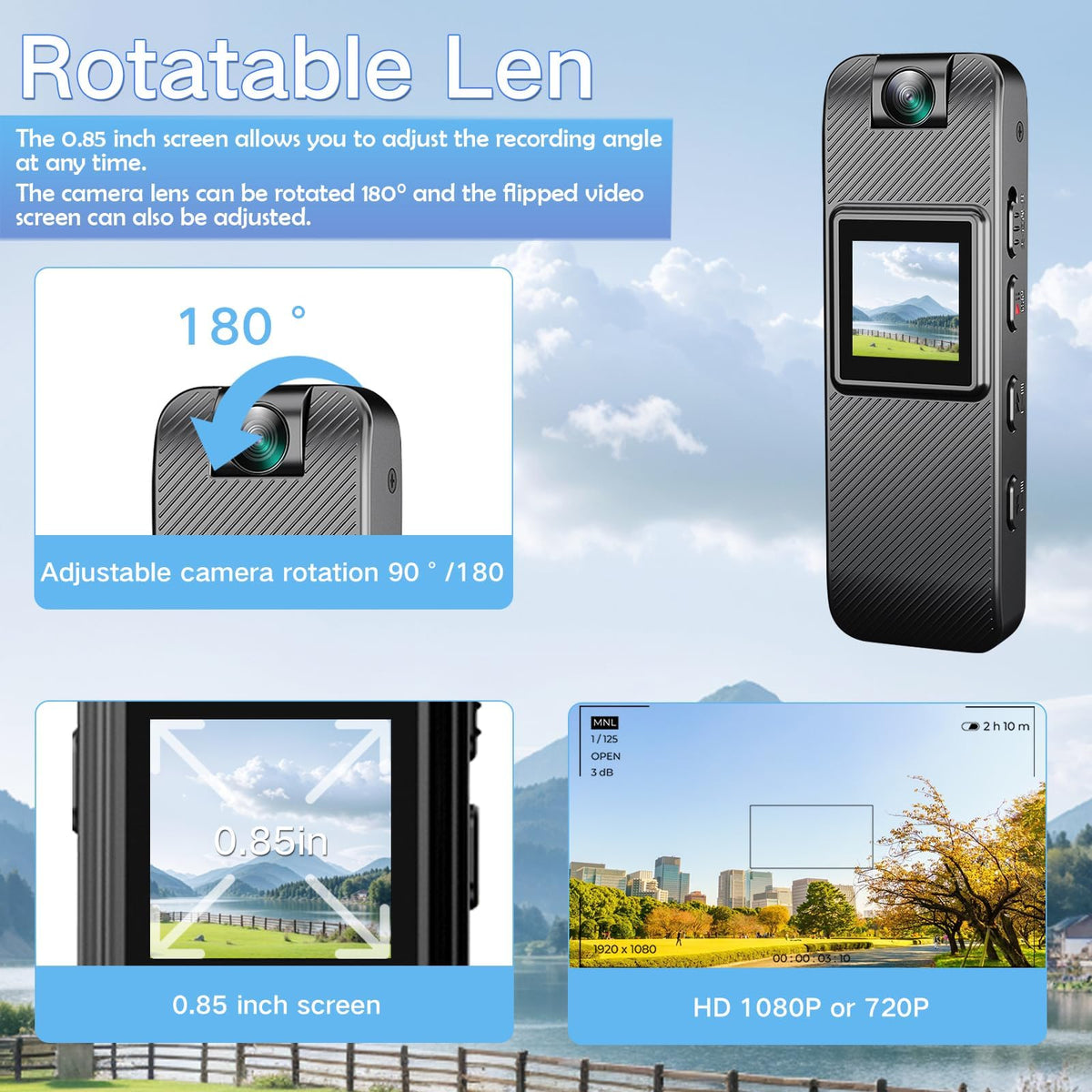 FUXGZ mini camera shows 180° rotatable lens for flexible viewing