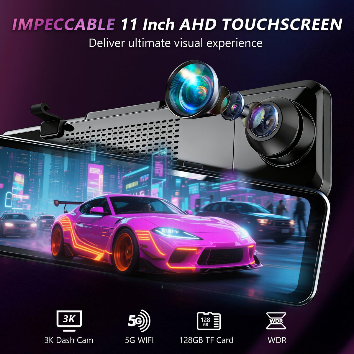 fuyuadas 11-inch IPS touchscreen makes camera switching effortless on the road