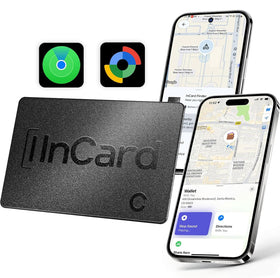 FVJ Wallet Tracker Card with Apple Find My locates items on a live map.