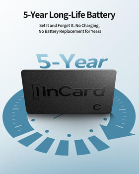 FVJ Wallet Tracker Card provides iOS leave-behind alerts to prevent forgotten wallets.
