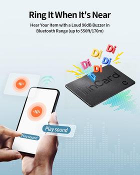 FVJ Wallet Tracker Card emits a loud 90–100 dB alarm for quick Find.