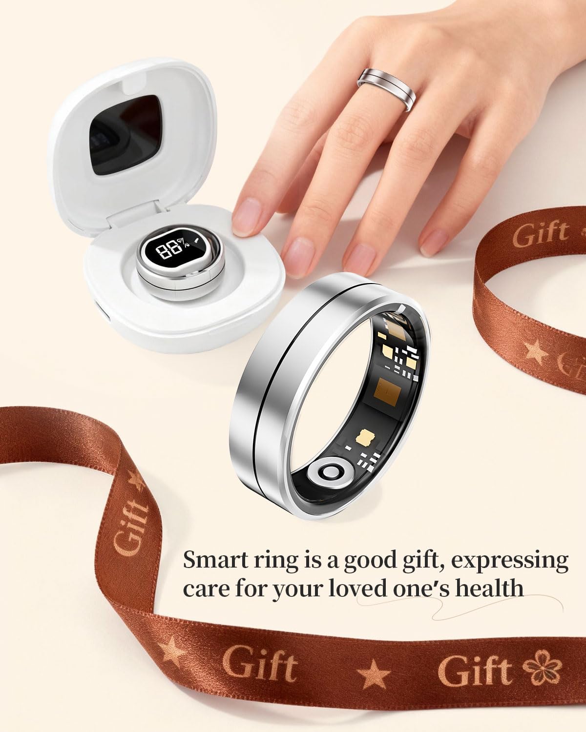 Fvtga lifestyle image of ring worn overnight showing sleep tracking benefit