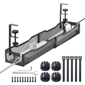 FXKJGHP front view of 25-inch tray showing neat under-desk storage benefit