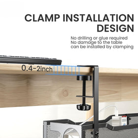 FXKJGHP mounted under desk side view showing low-profile placement benefit