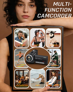 Fxmug camcorder includes a 32GB card and supports expansion up to 128GB.
