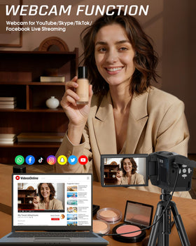 Fxmug camcorder built-in LED light improves low-light shots.