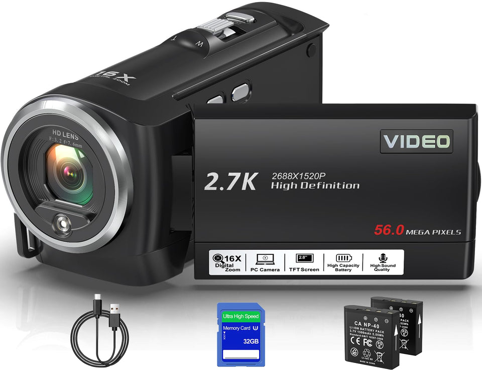 Fxmug camcorder with rotating 2.8-inch screen for flexible framing during vlogs.