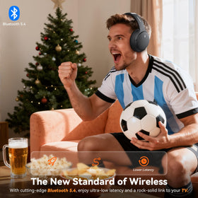 FXWONTY headphones showcasing long 65-hour battery life during use