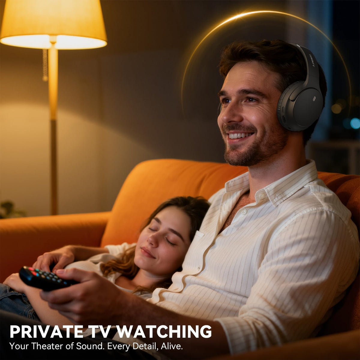 FXWONTY headphones connected via Bluetooth 5.4 and 2.4 GHz for reliable sync