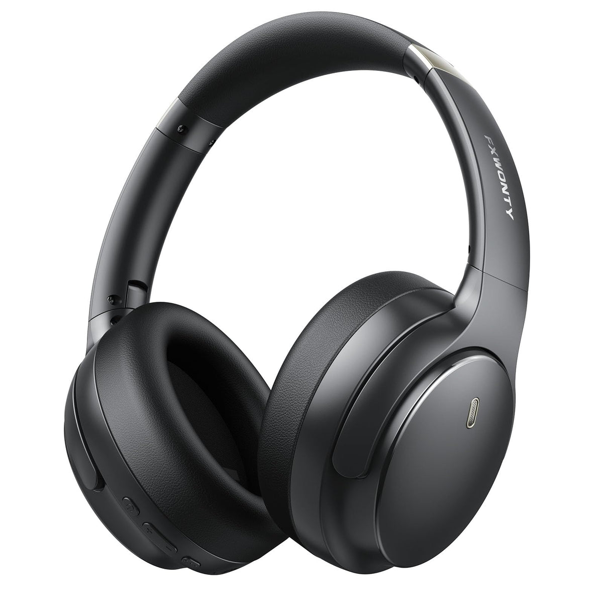 FXWONTY Hybrid ANC headphones front view showing sleek design for travel
