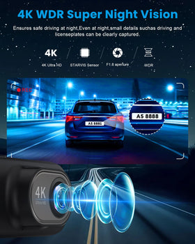 FYAIRO dash cam mounted on windshield illustrating unobstructed driver view