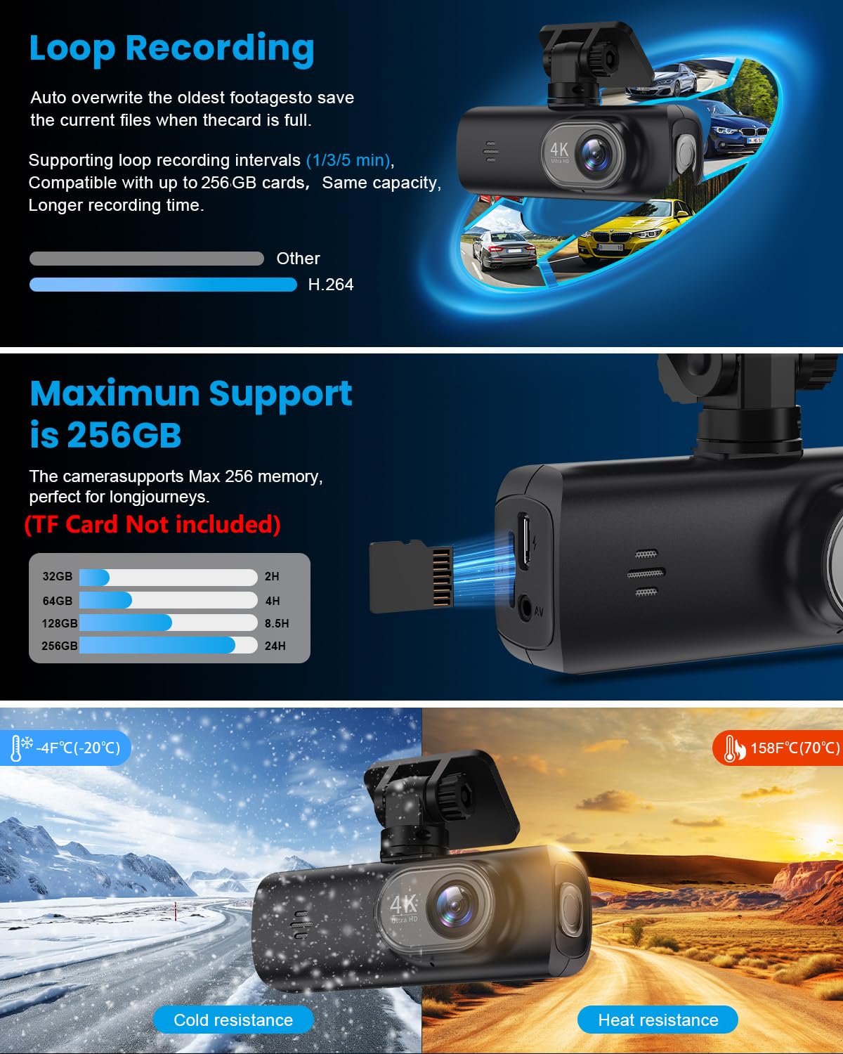 FYAIRO dash cam in hand for scale demonstrating its mini, low-profile design