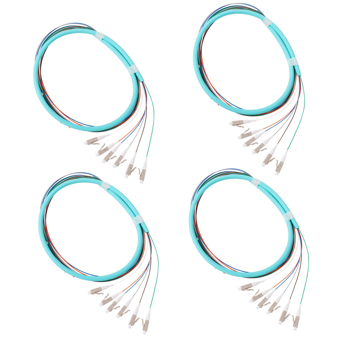 fyboptwu 6-strands LC OM3 multimode pigtail 1.2m for lab-grade networking.
