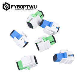 fyboptwu blue-tinted SC UPC coupler for easy identification in racks.