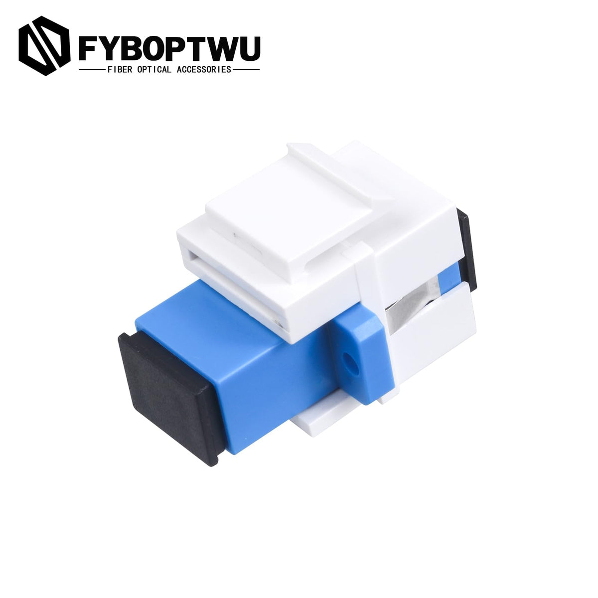 fyboptwu SC coupler with protective dust cap for clean pre-install contact.