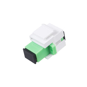 fyboptwu fiber optic coupler SC APC white with dust cap prevents contamination.