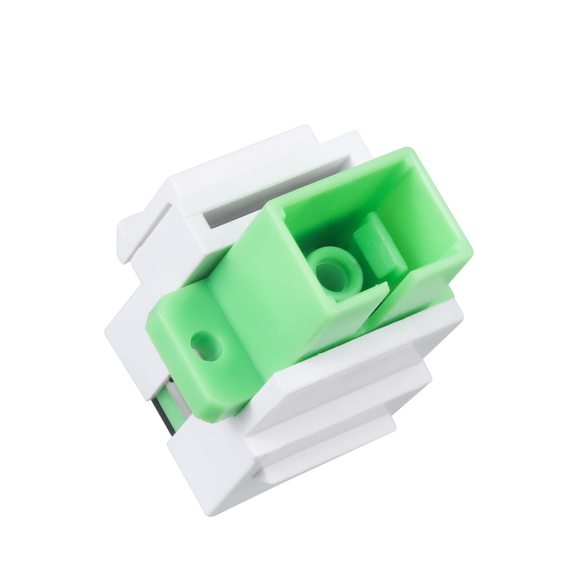 fyboptwu keystone wall-plate-ready connector simplifies patch panel setups.