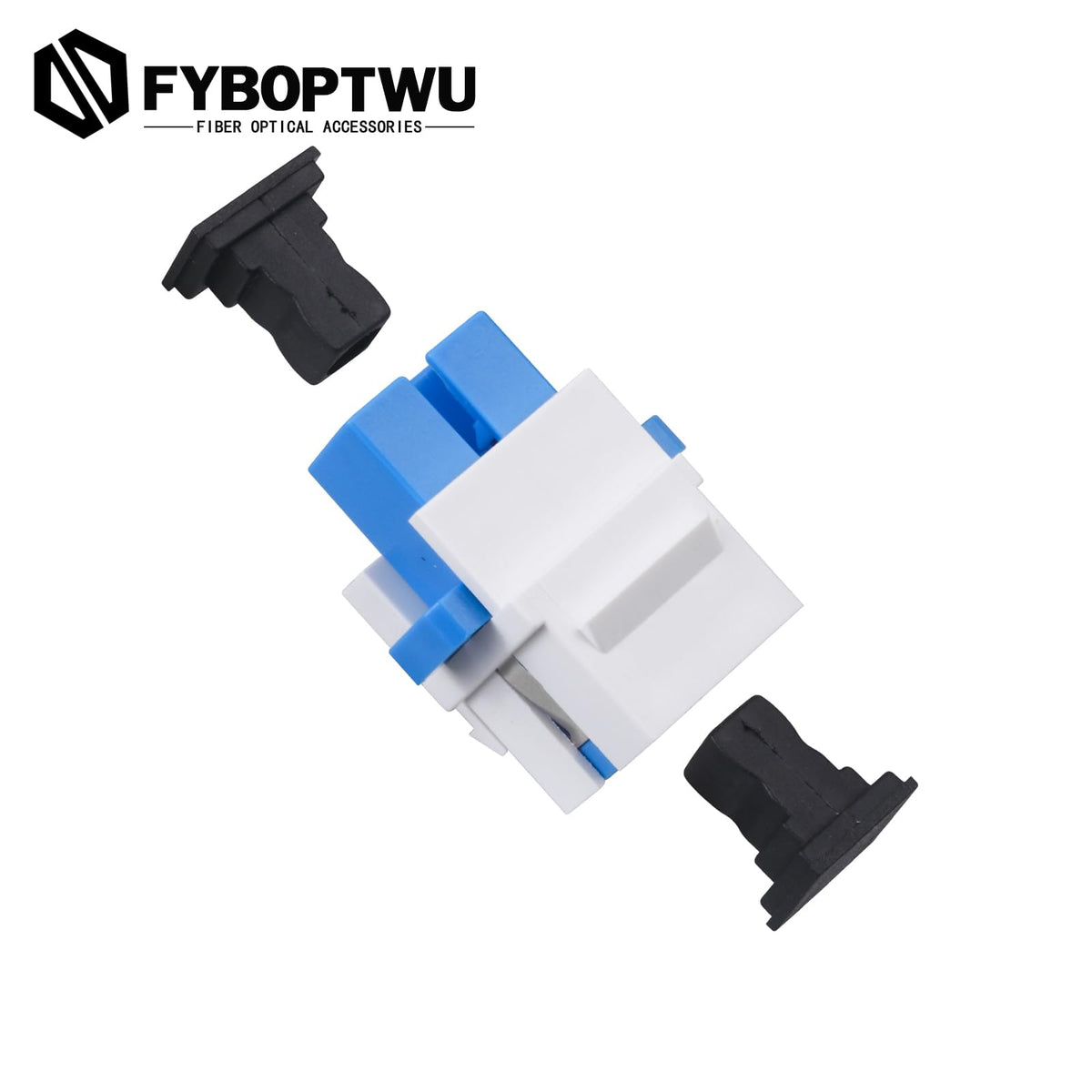 fyboptwu white keystone housing on wall plate-ready fiber coupler.