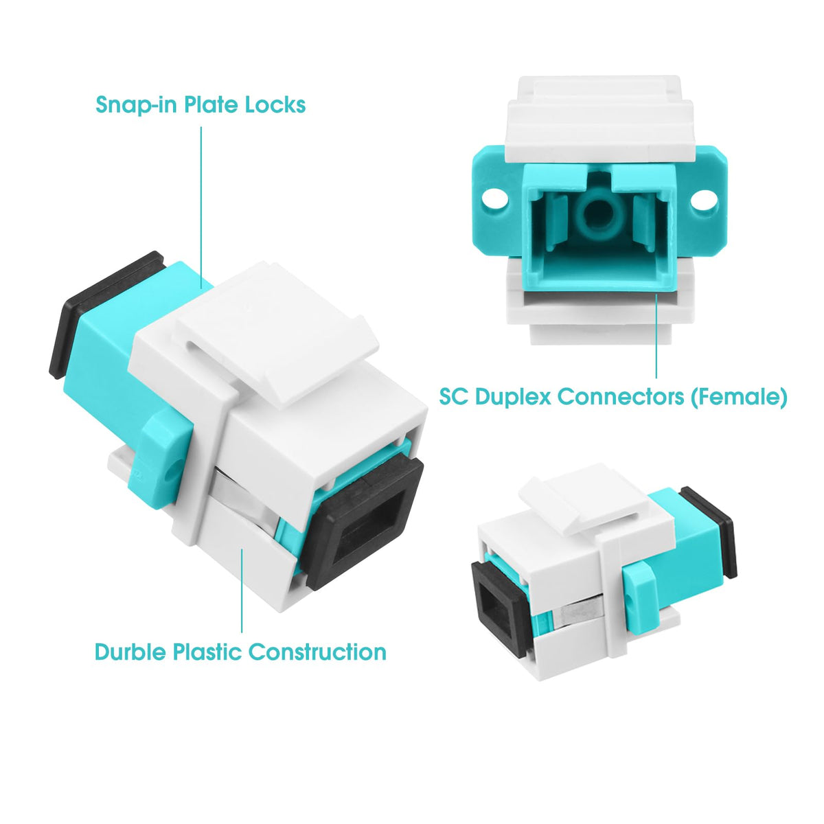 fyboptwu sc om3 multimode fiber adapter on wall plate for modular setups