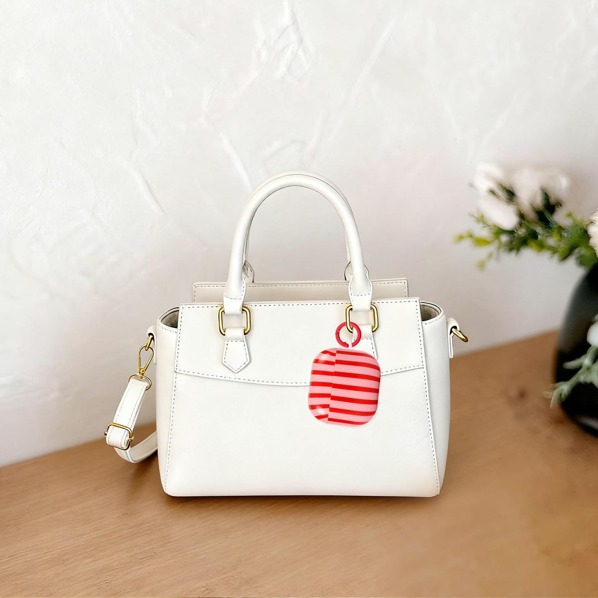 Fycyko AirPods 4 case striped red fashion adds flair.