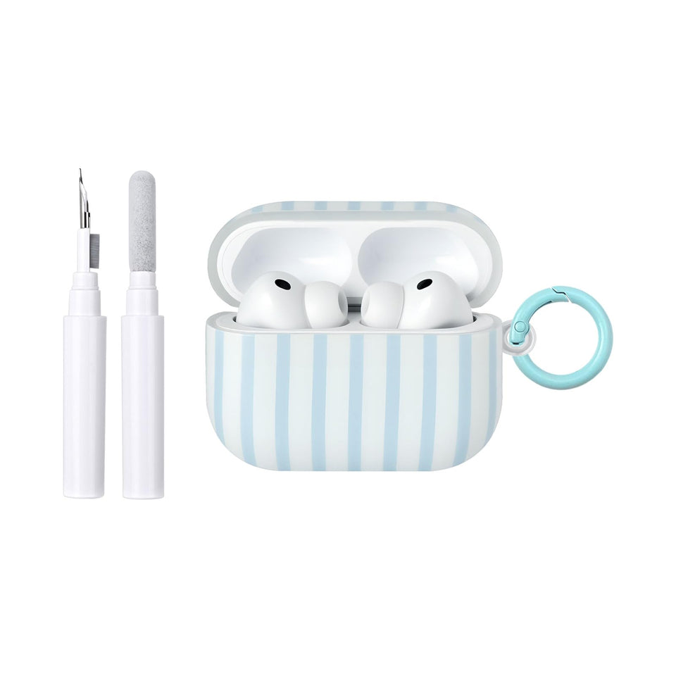 Fycyko AirPods Pro 3 striped blue case protects against scratches with chic styling.