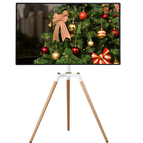 Fydeamer universal tripod easel TV stand assembly for 32-65 inch TV, secure and stylish setup.