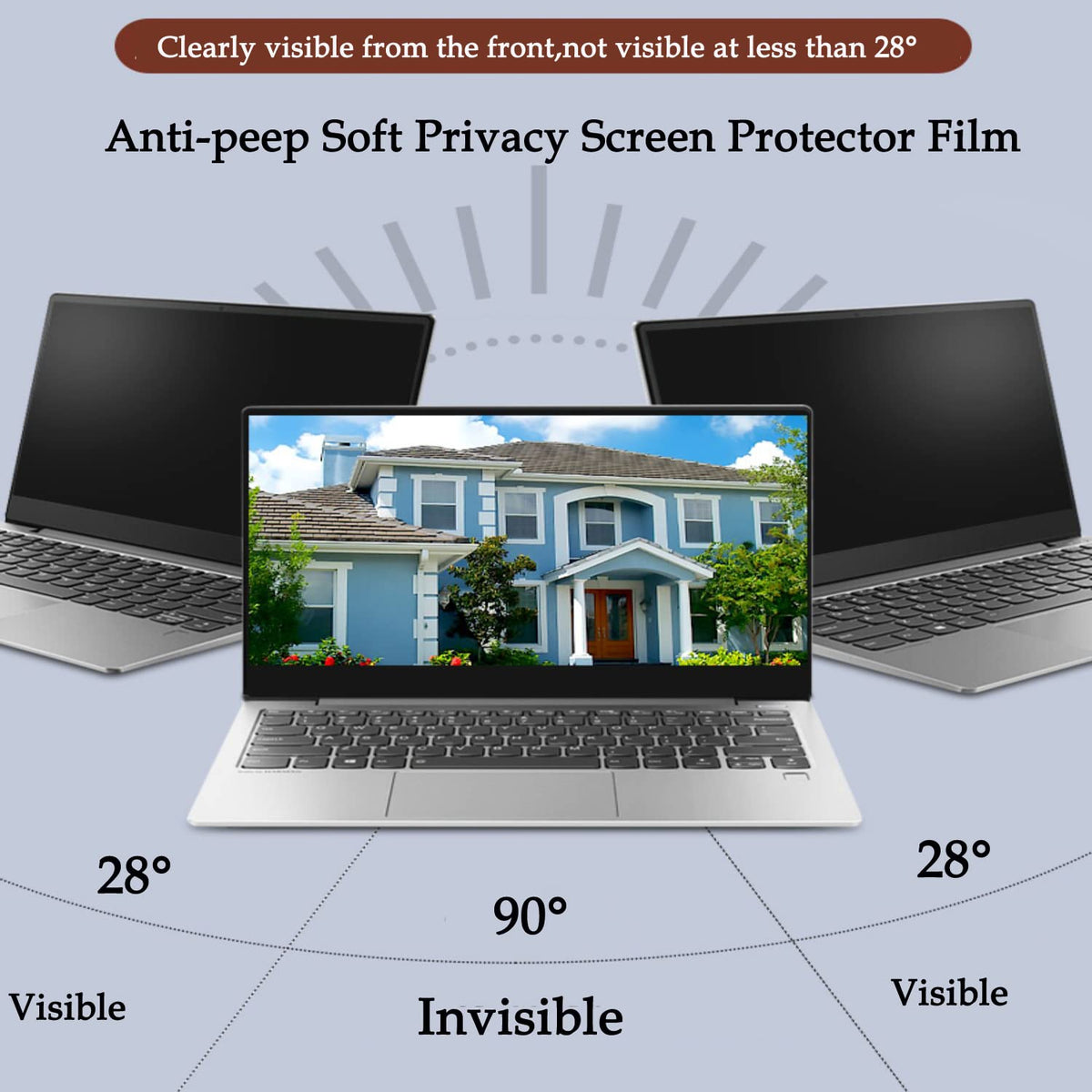 Anti-peep matte layer reduces side viewing during public work