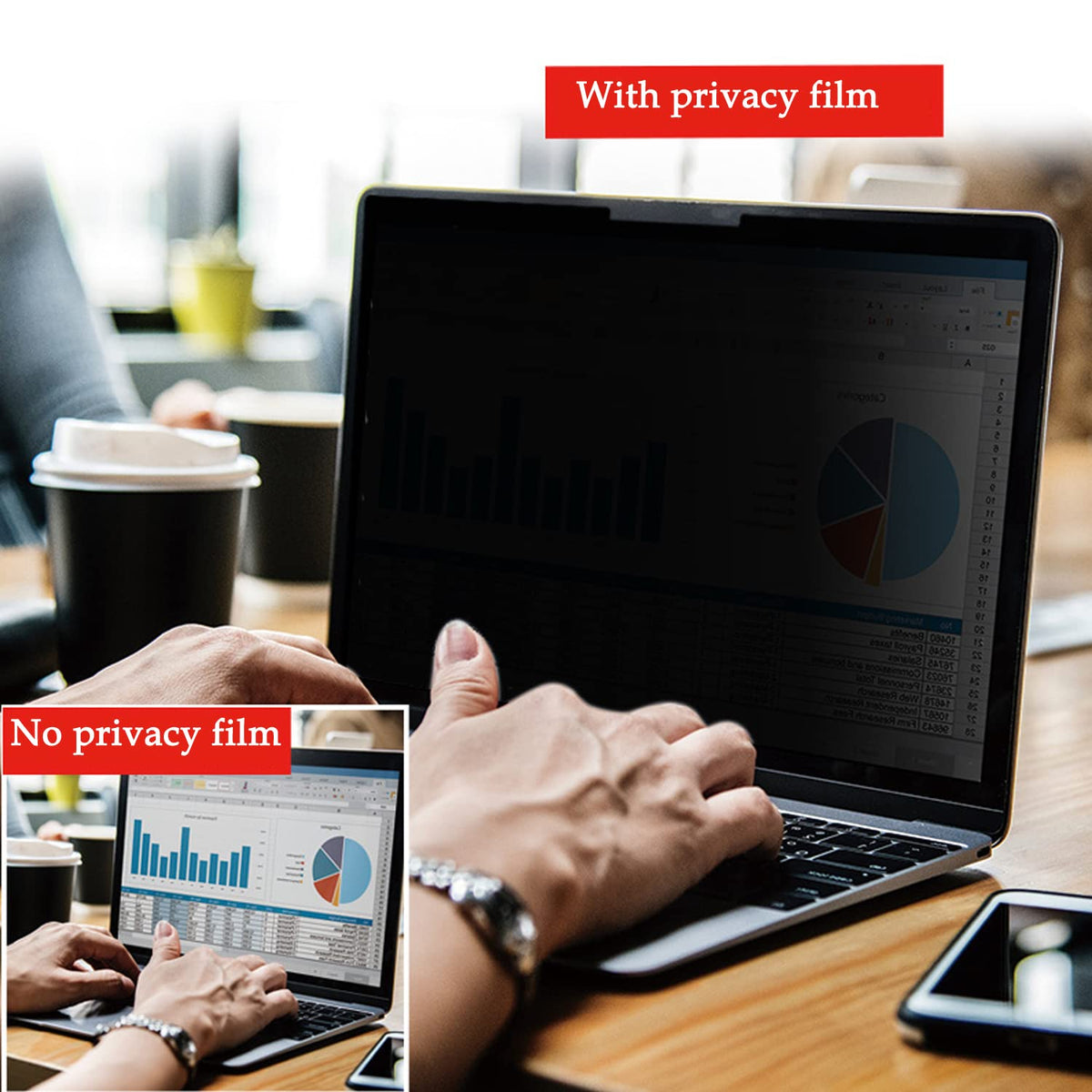 Cleanable matte privacy film maintained with gentle wipe