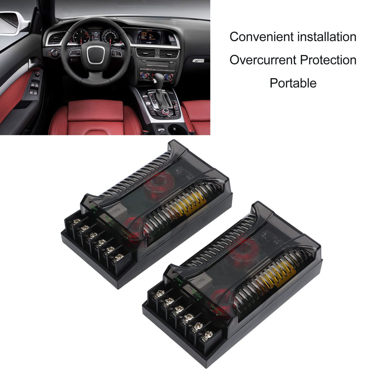Fydun crossover internal components closeup showing quality parts for clearer sound
