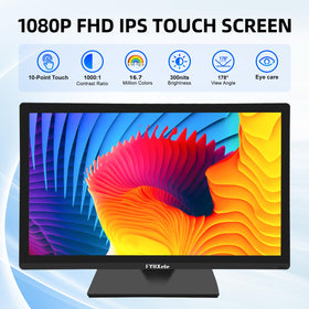 FYHXele 22-inch touchscreen monitor tilt range enables ergonomic viewing angles.