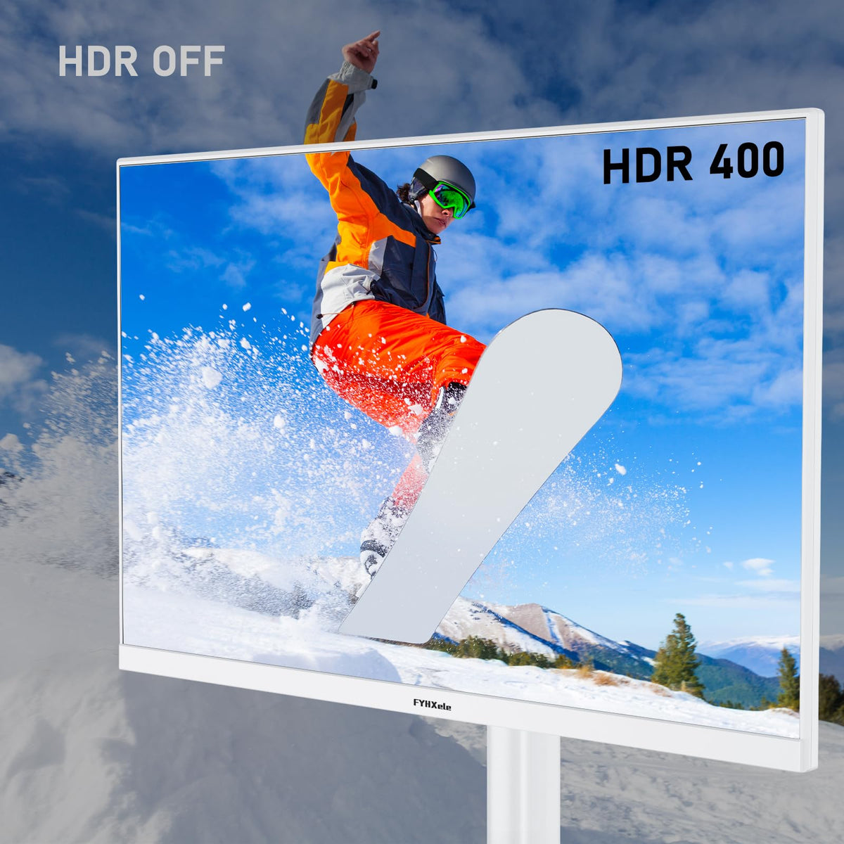 FYHXele monitor with HDMI 2.0 and DP 1.4 ports for versatile connectivity.