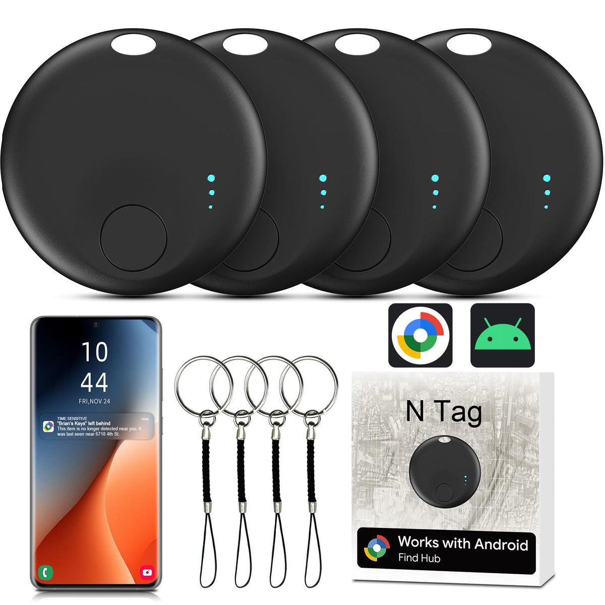 FYSCKEJI Air Tracker compact design on a keychain helps you locate items quickly.