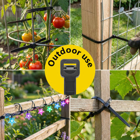 FYXHHOT zip ties for indoor-outdoor use in home and yard setups.