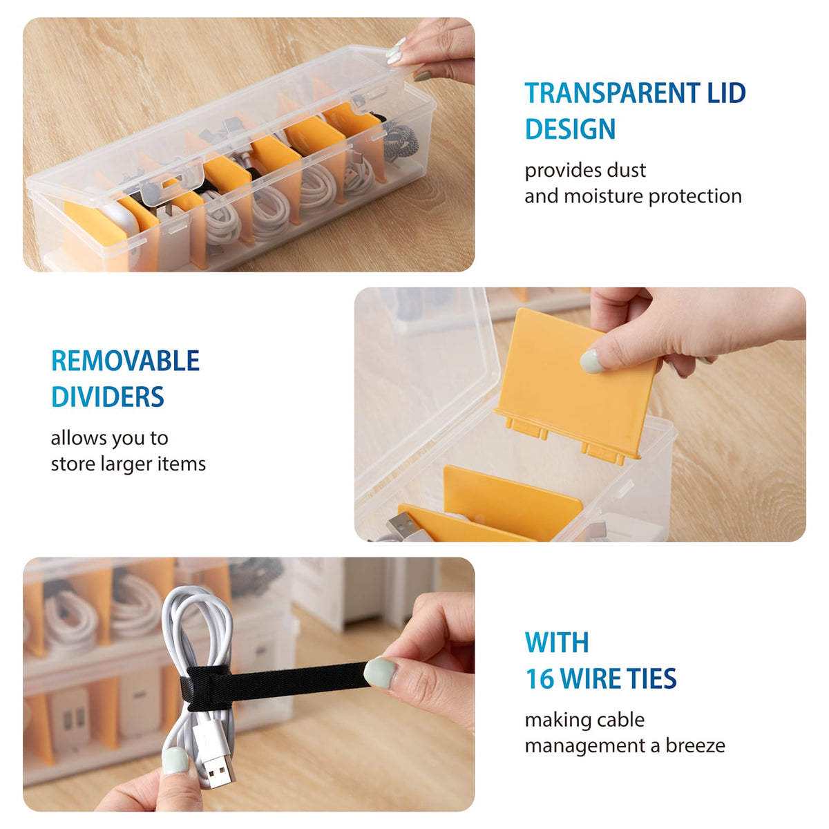 Fzooua removable dividers enable flexible horizontal or vertical storage