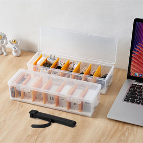 Fzooua two-pack cable organizer box with clear lid for quick access
