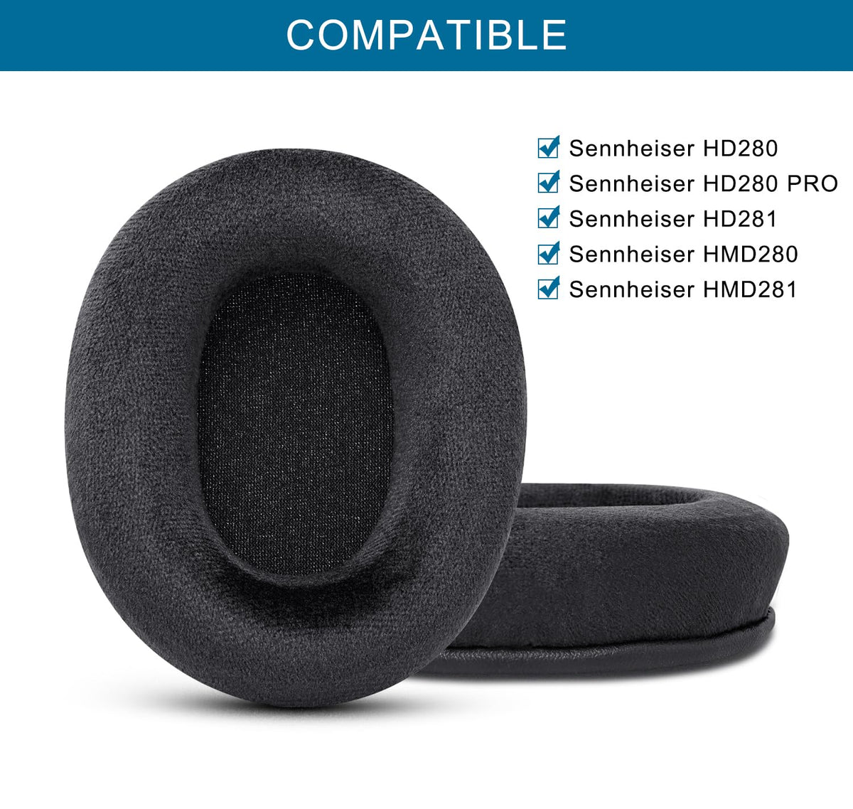 G GVOEARS velour texture close-up highlighting breathability and softer feel for long comfort