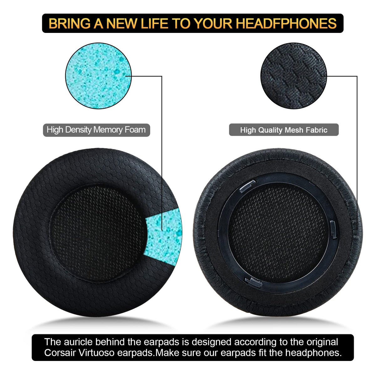 G GVOEARS breathable fabric ear cushions keep ears cooler during extended gameplay.