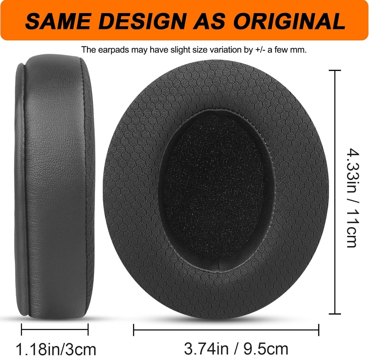 G GVOEARS breathable mesh interior view reducing heat and keeping ears comfortable