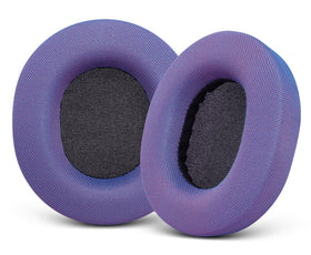 G GVOEARS front view of purple ear pads showing fit and color benefit