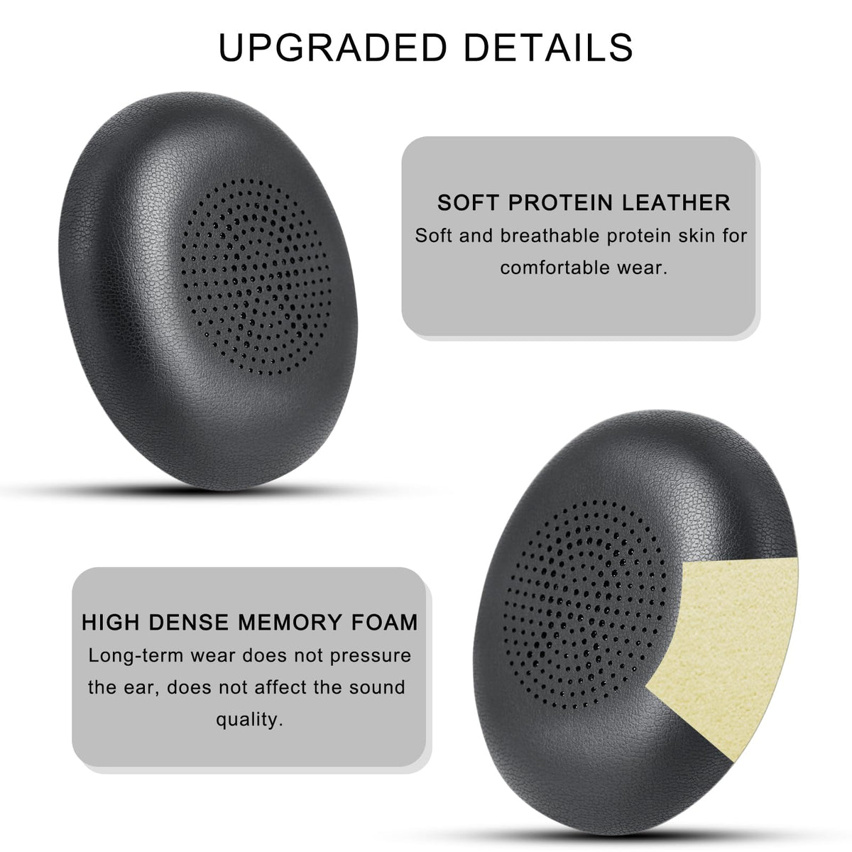 G GVOEARS ear pads installed on Jabra Elite 45h for improved comfort