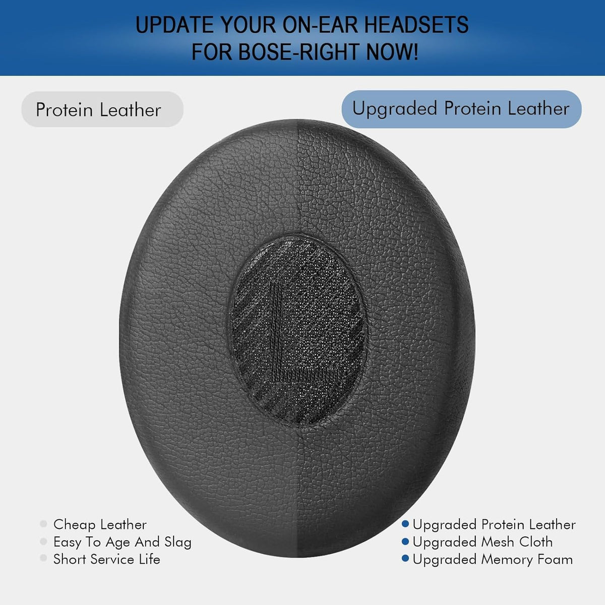 G GVOEARS memory foam cross-section illustrating supportive slow-rebound comfort