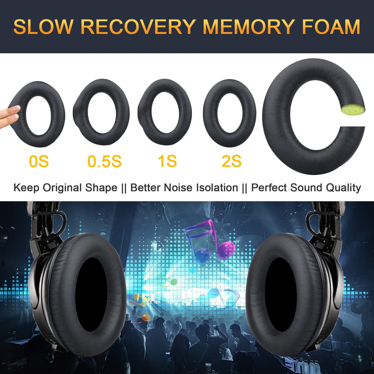 G GVOEARS ear pads mounted on Bose A20 headset showing restored fit and improved comfort benefit