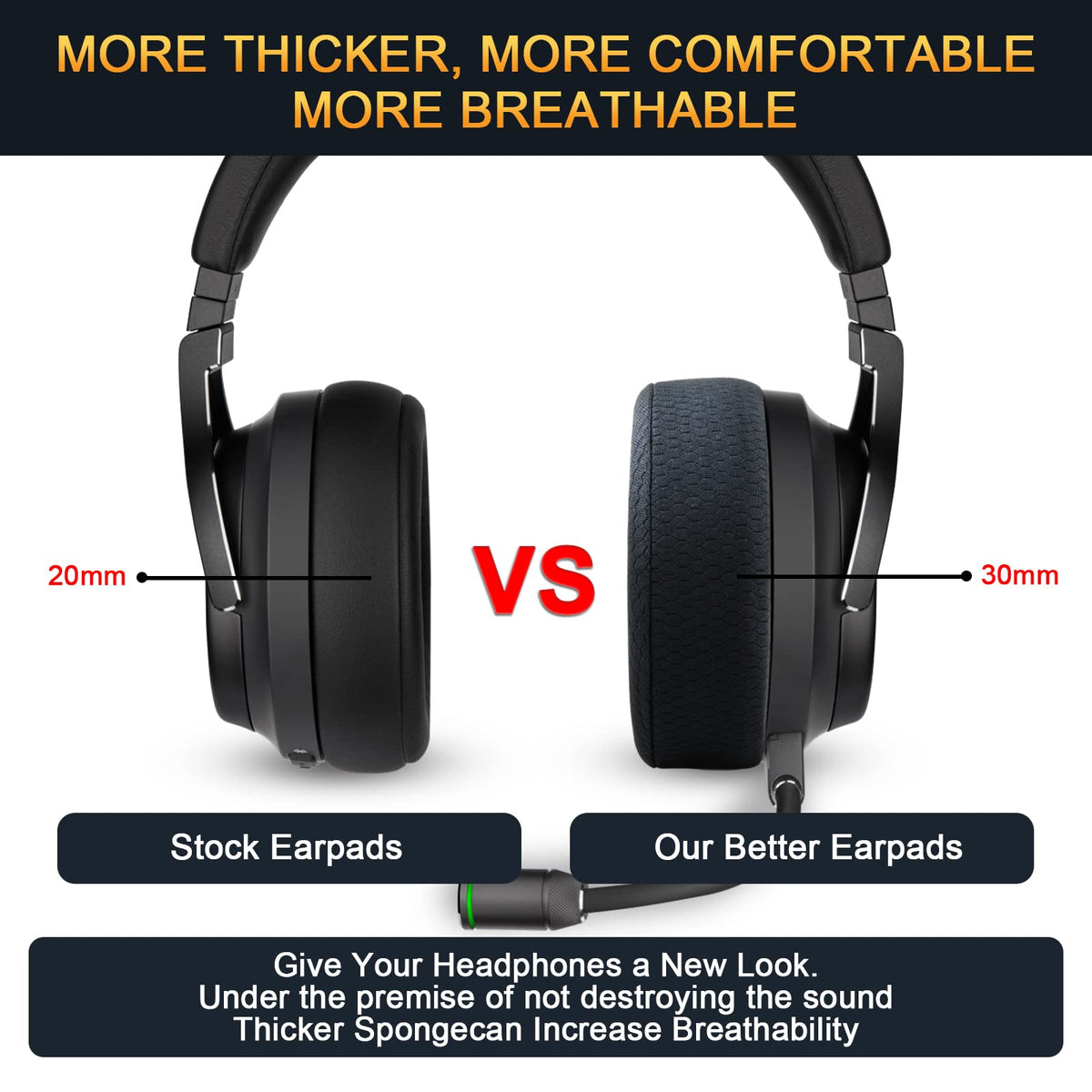 G GVOEARS noise-isolation ear pads create a snug acoustic seal for immersive feel.