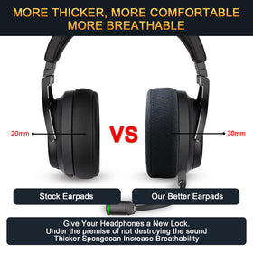 G GVOEARS noise-isolation ear pads create a snug acoustic seal for immersive feel.