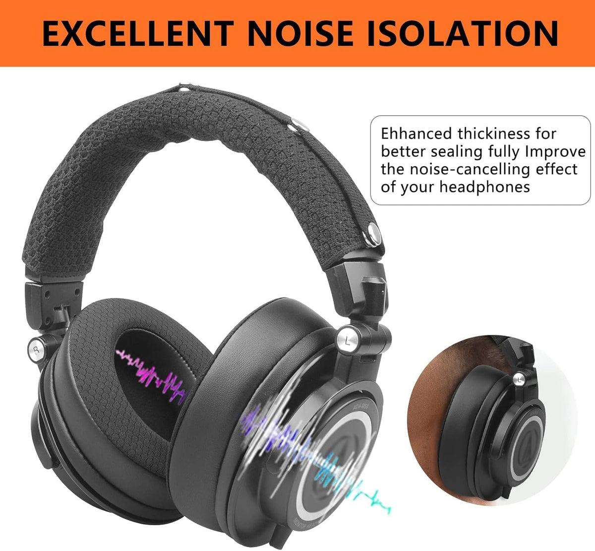 G GVOEARS earpad beside coin for scale showing size and fit for common headphone cups